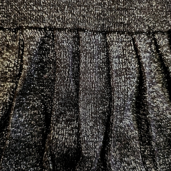 Kate Spade New York Faux Wrap Dress Grey Metallic Silver Knit Pleated V Neck XS - Picture 9 of 14